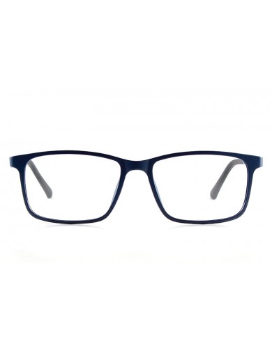 Gafa graduada Optimoda Finch; gafa de pasta con suplemento de sol polarizado imantado en color azul