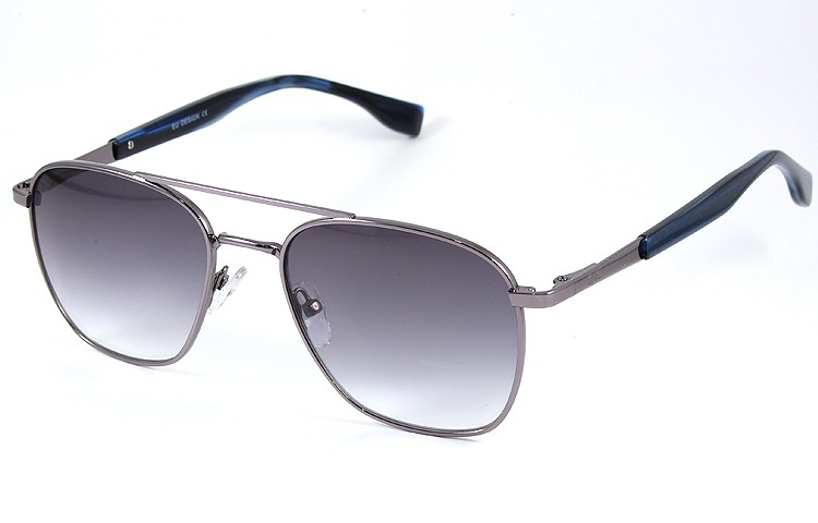 Gafa de sol 0024 - Gafa de sol metálica de color plateada con lentes degradadas