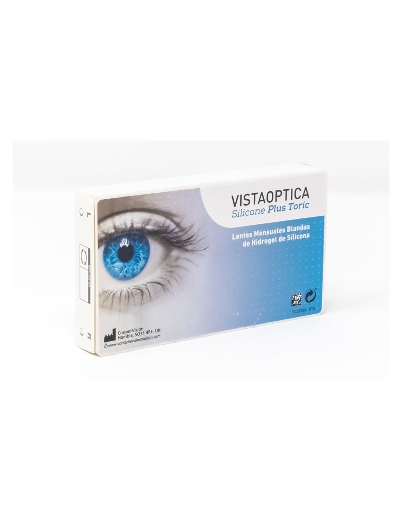 Pack de lentes de contacto VISTAOPTICA Silicone Plus Toric pack de 6 más 2 líquidos solución única