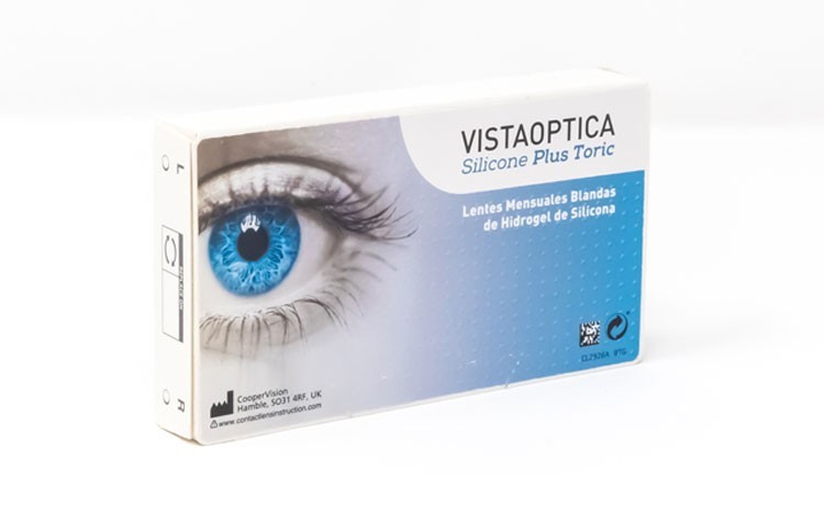 Pack de lentes de contacto VISTAOPTICA Silicone Plus Toric pack de 3 más 1 líquido solución única