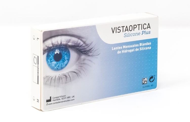 Pack de lentes de contacto VISTAOPTICA Silicone Plus pack de 6 más 2 líquidos solución única