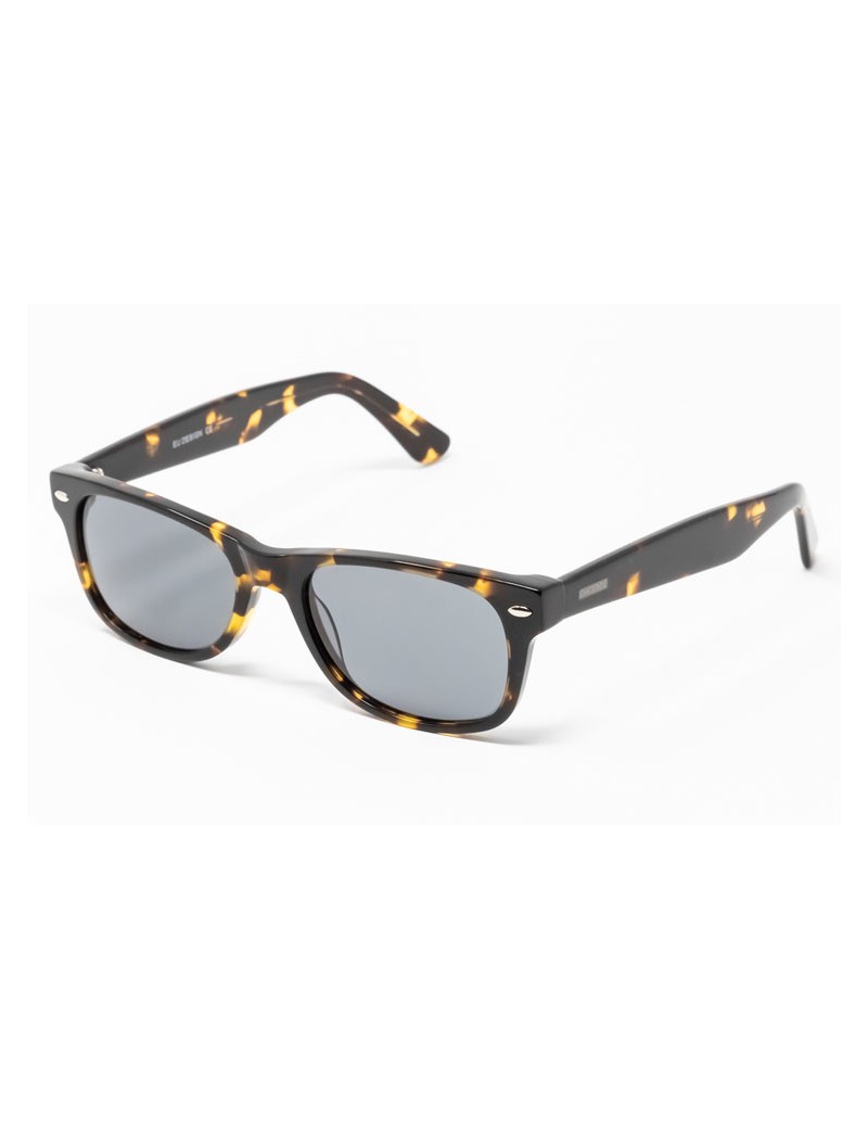 Gafa de sol Flynn - New Wayfarer - Gafa de pasta negro jaspeada con lentes verdes