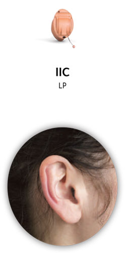 Audífono de Resound intracanal IIC y su muestra en oido real.